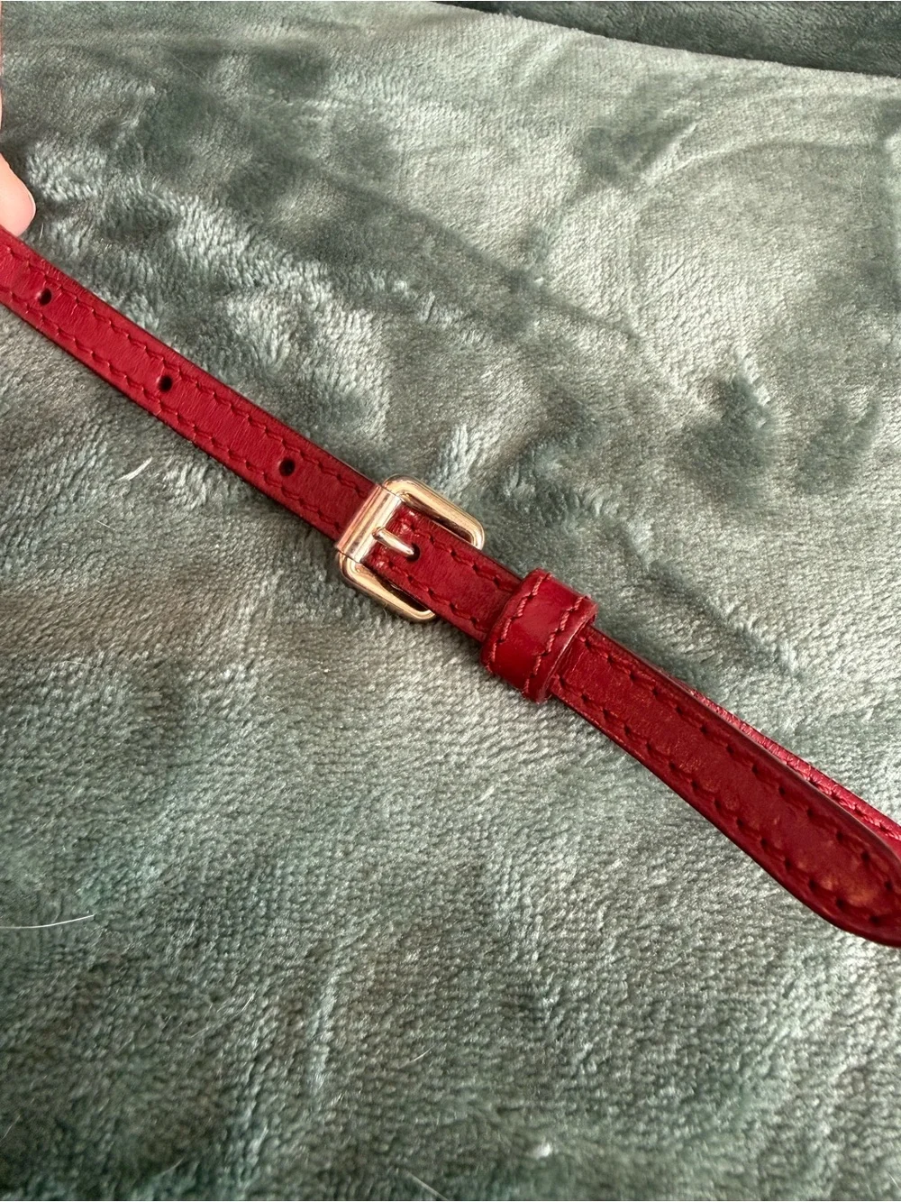 Burberry Red Pebbled Leather Dome Crossbody Bag with Gold Hardware - Picture 10 of 13